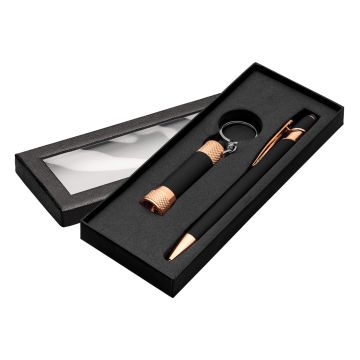 Alpha Soft Touch mit Davis LED-Taschenlampe roségold Geschenkset