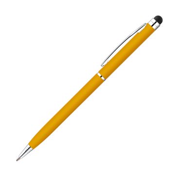 Bassey schlanker Soft-Touch Drehkugelschreiber mit Touchpen