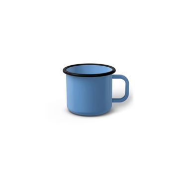 Emaille Tasse 5 cm blau, schwarzer Rand, Innenfarbe blau, (Espressotasse) Emaille Tasse 5 cm blau, schwarzer Rand, Innenfarbe blau, (Espressotasse)