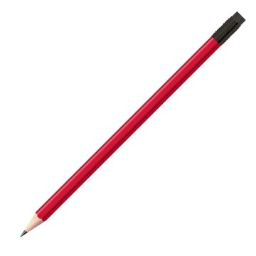 Staedtler Bleistift rot, eckig mit schwarzer Zwinge und schwarzem Radiertip Staedtler Bleistift rot, eckig mit schwarzer Zwinge und schwarzem Radiertip