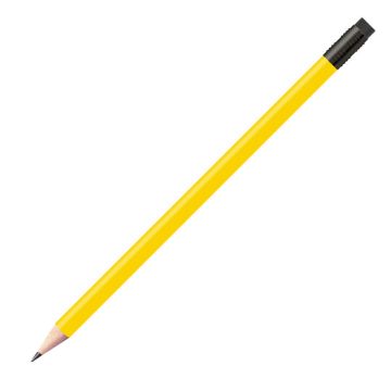 Staedtler Bleistift gelb, rund mit schwarzer Zwinge und schwarzem Radiertip Staedtler Bleistift gelb, rund mit schwarzer Zwinge und schwarzem Radiertip