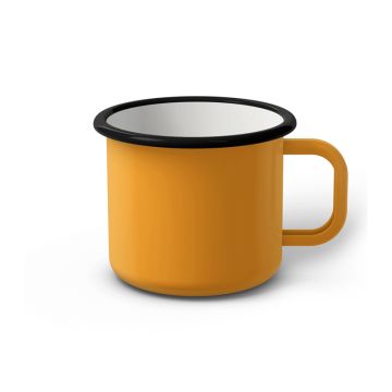 Emaille Tasse 8 cm, schwarzer Rand, Innenfarbe weiß, (Klassiker) Emaille Tasse 8 cm, schwarzer Rand, Innenfarbe weiß, (Klassiker)