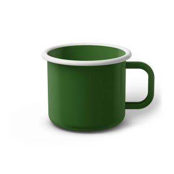 Emaille Tasse 8 cm grün, weißer Rand, Innenfarbe grün, (Klassiker) Emaille Tasse 8 cm grün, weißer Rand, Innenfarbe grün, (Klassiker)
