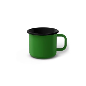 Emaille Tasse 6 cm hellgrün, schwarzer Rand, Innenfarbe schwarz, (Kaffeetasse) Emaille Tasse 6 cm hellgrün, schwarzer Rand, Innenfarbe schwarz, (Kaffeetasse)