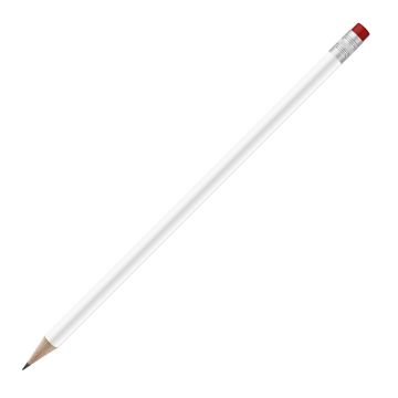 Bleistift rund weiß mit Radierer, FSC red Bleistift rund weiß mit Radierer, FSC red