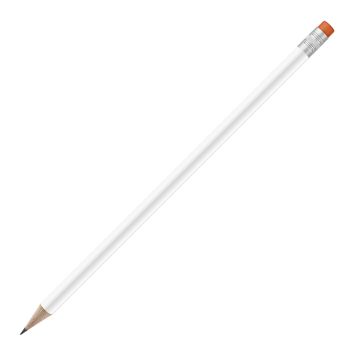 Bleistift rund weiß mit Radierer, FSC neon_orange Bleistift rund weiß mit Radierer, FSC neon_orange