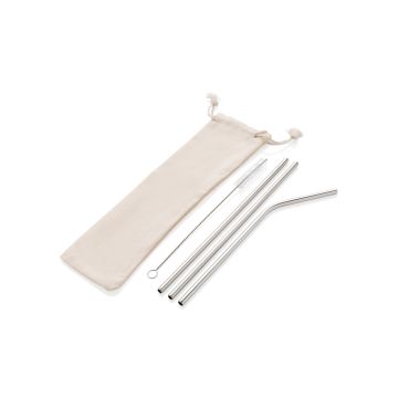 3-teiliges Trinkhalm-Set aus Stainless Steel 3-teiliges Trinkhalm-Set aus Stainless Steel