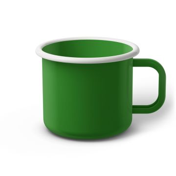 Emaille Tasse 9 cm hellgrün, weißer Rand, Innenfarbe hellgrün, (Jumbotasse) Emaille Tasse 9 cm hellgrün, weißer Rand, Innenfarbe hellgrün, (Jumbotasse)