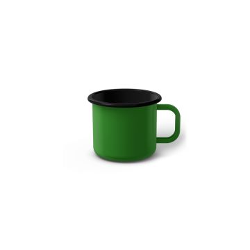 Emaille Tasse 5 cm hellgrün, schwarzer Rand, Innenfarbe schwarz, (Espressotasse) Emaille Tasse 5 cm hellgrün, schwarzer Rand, Innenfarbe schwarz, (Espressotasse)
