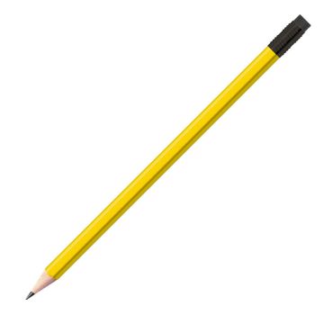Staedtler Bleistift gelb, eckig mit schwarzer Zwinge und schwarzem Radiertip Staedtler Bleistift gelb, eckig mit schwarzer Zwinge und schwarzem Radiertip