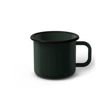 Emaille Tasse 7 cm dunkelgrün, schwarzer Rand, Innenfarbe dunkelgrün, (Cappuccinotasse) Emaille Tasse 7 cm dunkelgrün, schwarzer Rand, Innenfarbe dunkelgrün, (Cappuccinotasse)