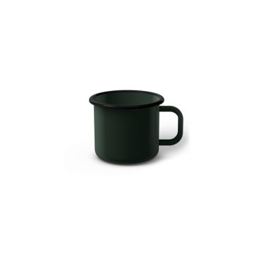 Emaille Tasse 5 cm dunkelgrün, schwarzer Rand, Innenfarbe dunkelgrün, (Espressotasse) Emaille Tasse 5 cm dunkelgrün, schwarzer Rand, Innenfarbe dunkelgrün, (Espressotasse)