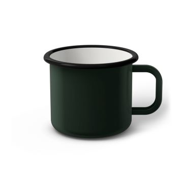 Emaille Tasse 8 cm dunkelgrün, schwarzer Rand, Innenfarbe weiß, (Klassiker) Emaille Tasse 8 cm dunkelgrün, schwarzer Rand, Innenfarbe weiß, (Klassiker)