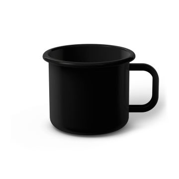 Emaille Tasse 8 cm schwarz, schwarzer Rand, Innenfarbe schwarz, (Klassiker) Emaille Tasse 8 cm schwarz, schwarzer Rand, Innenfarbe schwarz, (Klassiker)