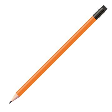 Staedtler Bleistift orange, rund mit schwarzer Zwinge und schwarzem Radiertip Staedtler Bleistift orange, rund mit schwarzer Zwinge und schwarzem Radiertip