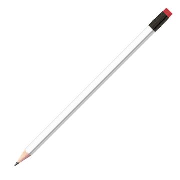 Staedtler Bleistift weiß, eckig mit Zwinge und Radiertip Staedtler Bleistift weiß, eckig mit Zwinge und Radiertip