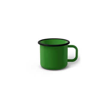 Emaille Tasse 5 cm hellgrün, schwarzer Rand, Innenfarbe hellgrün, (Espressotasse) Emaille Tasse 5 cm hellgrün, schwarzer Rand, Innenfarbe hellgrün, (Espressotasse)