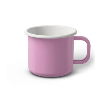 Emaille Tasse 8 cm pink, weißer Rand, Innenfarbe weiß, (Klassiker) Emaille Tasse 8 cm pink, weißer Rand, Innenfarbe weiß, (Klassiker)
