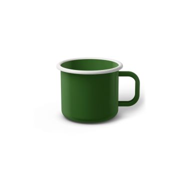 Emaille Tasse 6 cm grün, weißer Rand, Innenfarbe grün, (Kaffeetasse) Emaille Tasse 6 cm grün, weißer Rand, Innenfarbe grün, (Kaffeetasse)