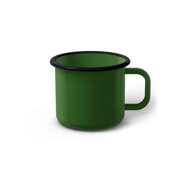 Emaille Tasse 7 cm grün, schwarzer Rand, Innenfarbe grün, (Cappuccinotasse) Emaille Tasse 7 cm grün, schwarzer Rand, Innenfarbe grün, (Cappuccinotasse)
