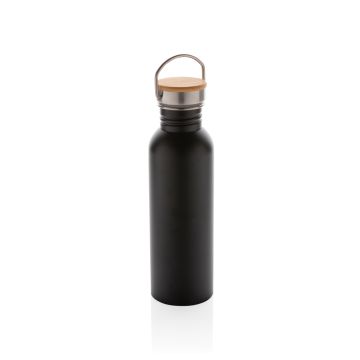 Moderne Stainless-Steel Flasche mit Bambusdeckel Moderne Stainless-Steel Flasche mit Bambusdeckel