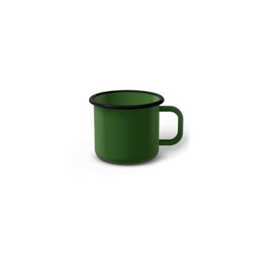 Emaille Tasse 5 cm grün, schwarzer Rand, Innenfarbe grün, (Espressotasse) Emaille Tasse 5 cm grün, schwarzer Rand, Innenfarbe grün, (Espressotasse)