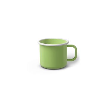 Emaille Tasse 5 cm limettengrün, weißer Rand, Innenfarbe limettengrün, (Espressotasse) Emaille Tasse 5 cm limettengrün, weißer Rand, Innenfarbe limettengrün, (Espressotasse)