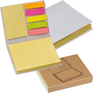 Haftmarker- und Haftnotizzettel im weißen Hardcover Haftmarker- und Haftnotizzettel im weißen Hardcover