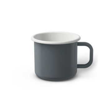 Emaille Tasse 7 cm, weißer Rand, Innenfarbe weiß, (Cappuccinotasse) Emaille Tasse 7 cm, weißer Rand, Innenfarbe weiß, (Cappuccinotasse)