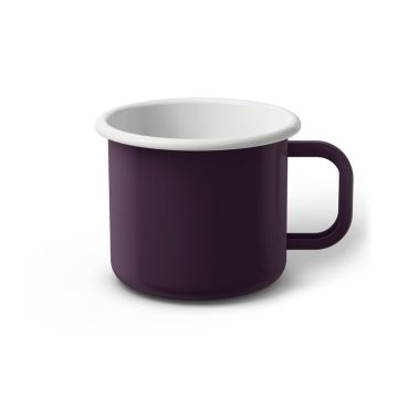 Emaille Tasse 8 cm dunkelviolett, weißer Rand, Innenfarbe weiß, (Klassiker) Emaille Tasse 8 cm dunkelviolett, weißer Rand, Innenfarbe weiß, (Klassiker)