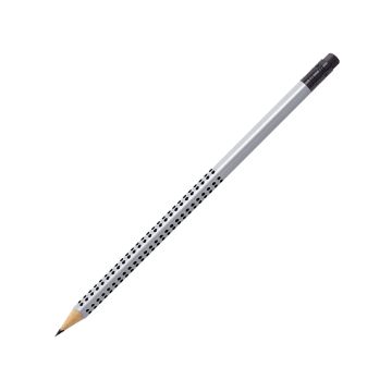 Faber-Castell GRIP 2001 Bleistift mit Radiertip in silber Faber-Castell GRIP 2001 Bleistift mit Radiertip in silber