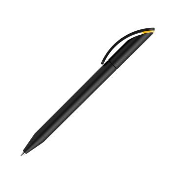 Prodir DS3 TMM Twist Kugelschreiber schwarz matt mit Metallspitze und farbigem Ring Prodir DS3 TMM Twist Kugelschreiber schwarz matt mit Metallspitze und farbigem Ring