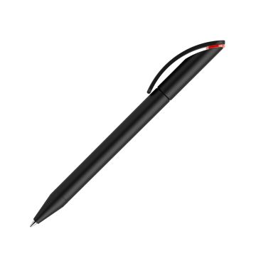 Prodir DS3 TMM Twist Kugelschreiber schwarz matt mit Metallspitze und farbigem Ring Prodir DS3 TMM Twist Kugelschreiber schwarz matt mit Metallspitze und farbigem Ring
