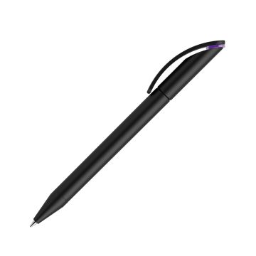 Prodir DS3 TMM Twist Kugelschreiber schwarz matt mit Metallspitze und farbigem Ring Prodir DS3 TMM Twist Kugelschreiber schwarz matt mit Metallspitze und farbigem Ring