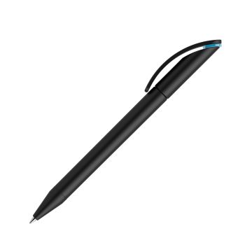 Prodir DS3 TMM Twist Kugelschreiber schwarz matt mit Metallspitze und farbigem Ring Prodir DS3 TMM Twist Kugelschreiber schwarz matt mit Metallspitze und farbigem Ring