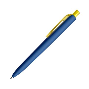 Prodir DS8 Soft Touch PRR Push Kugelschreiber blau mit transparentem Drücker und Clip Prodir DS8 Soft Touch PRR Push Kugelschreiber blau mit transparentem Drücker und Clip