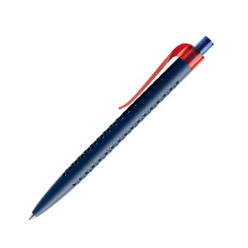 Prodir QS40 PMT Push Kugelschreiber blau matt mit Clip Curve transparent Prodir QS40 PMT Push Kugelschreiber blau matt mit Clip Curve transparent
