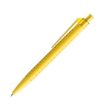 Prodir QS40 Soft Touch PRT Push Kugelschreiber mit Clip gerade transparent