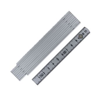 Mini Zollstock 1 m aus Kunststoff in silber Mini Zollstock 1 m aus Kunststoff in silber