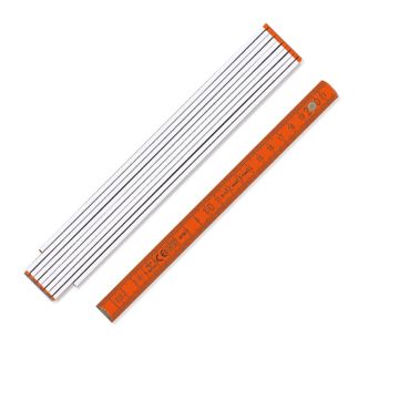 Zollstock mit weißer Hochseite und orangen Gliedern