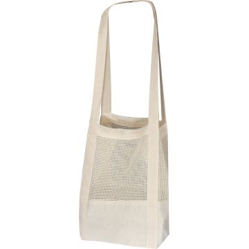 Oeko-Tex® STANDARD 100 Baumwolltasche mit gehäkeltem Mittelteil Oeko-Tex® STANDARD 100 Baumwolltasche mit gehäkeltem Mittelteil