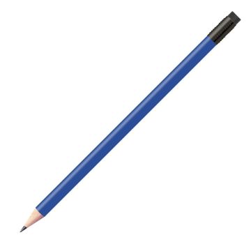 Staedtler Bleistift blau, rund mit schwarzer Zwinge und schwarzem Radiertip Staedtler Bleistift blau, rund mit schwarzer Zwinge und schwarzem Radiertip