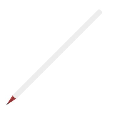 Designbleistift rund bunt durchgefärbt, weiß matt red