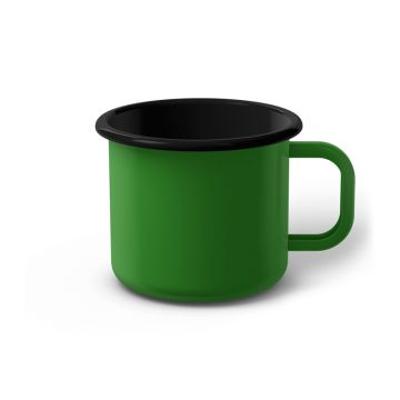 Emaille Tasse 8 cm hellgrün, schwarzer Rand, Innenfarbe schwarz, (Klassiker) Emaille Tasse 8 cm hellgrün, schwarzer Rand, Innenfarbe schwarz, (Klassiker)