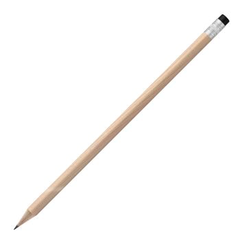 Bleistift rund natur mit Radierer, FSC black Bleistift rund natur mit Radierer, FSC black