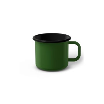 Emaille Tasse 6 cm grün, schwarzer Rand, Innenfarbe schwarz, (Kaffeetasse) Emaille Tasse 6 cm grün, schwarzer Rand, Innenfarbe schwarz, (Kaffeetasse)