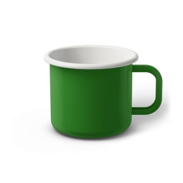 Emaille Tasse 8 cm hellgrün, weißer Rand, Innenfarbe weiß, (Klassiker) Emaille Tasse 8 cm hellgrün, weißer Rand, Innenfarbe weiß, (Klassiker)