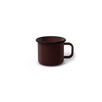 Emaille Tasse 5 cm dunkelbraun, schwarzer Rand, Innenfarbe dunkelbraun, (Espressotasse) Emaille Tasse 5 cm dunkelbraun, schwarzer Rand, Innenfarbe dunkelbraun, (Espressotasse)