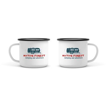 Emaille Tasse Herbert 8 cm beidseitig gleicher Druck