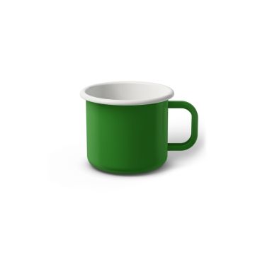 Emaille Tasse 6 cm hellgrün, weißer Rand, Innenfarbe weiß, (Kaffeetasse) Emaille Tasse 6 cm hellgrün, weißer Rand, Innenfarbe weiß, (Kaffeetasse)